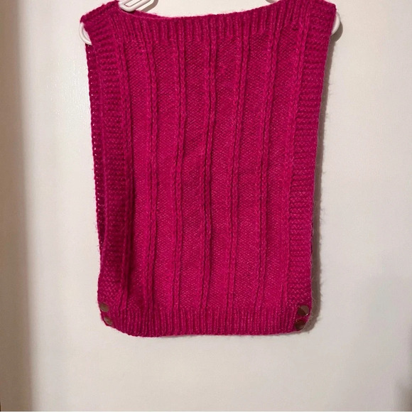 Handmade  Knit Pink Vest - Picture 1 of 4